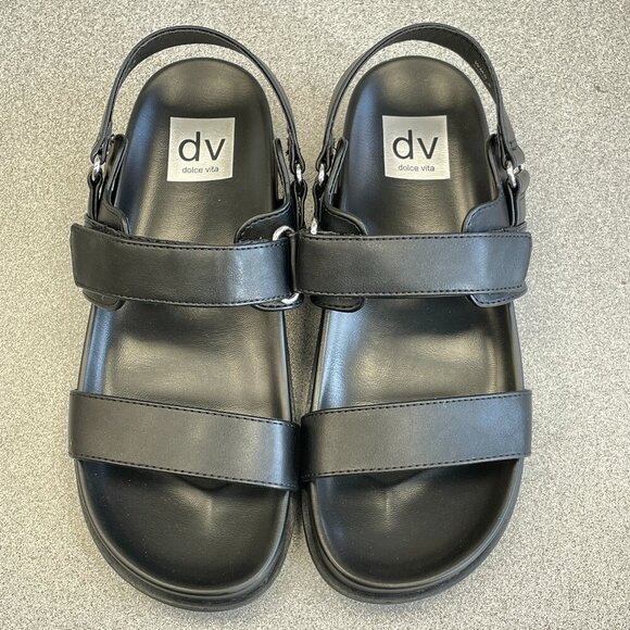 NEW  Dolce Vita Argyle Black Platform Sandals Women's Size 6 - Picture 6 of 6